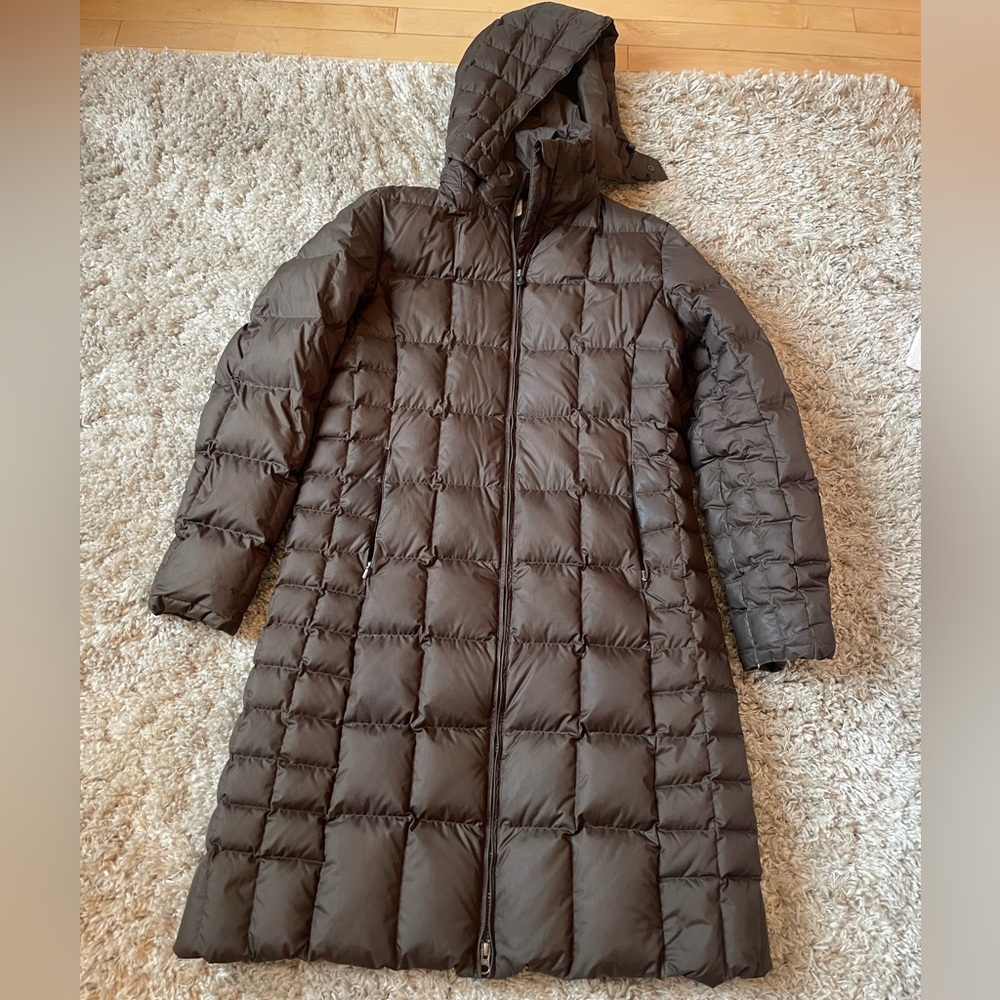 Patagonia Puffer Jacket Women’s Large Parka Down With It Hooded Brown